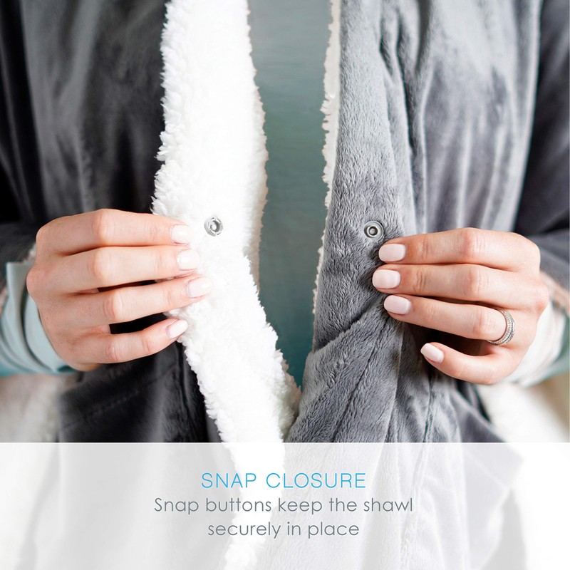 Pure Enrichment® PureRelief™ Plush Heated Shawl - 4 InstaHeat™ Settings,