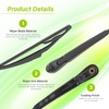 LKK Rear Windshield Wiper Arm Blade Kit Compatible with Mini