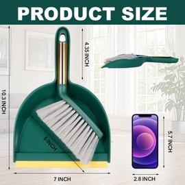 Zehrai Small Broom and Dustpan Set, Dustpan and Brush Set, Small Brush and Dustpan Set, Hand Broom and Dustpan Set, Mini Handheld with Home, Desktop, Kitchen, pet