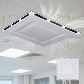 CroBlissful 1 Pcs 24" x 24" Ceiling Vent Deflector 4-Way Air Vent Deflector Commercial Air Diverter for 2'x2' Drop Ceiling Grid No Tools Required Redirector for Offices, Classrooms, and Spaces