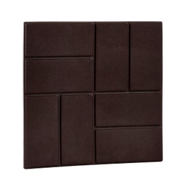 EcoPaver 16 in. x 16 in. Square Cobblestone/Brick Dual-Sided 100% Recycled Rubber Paver (6-Pack) (Brown)