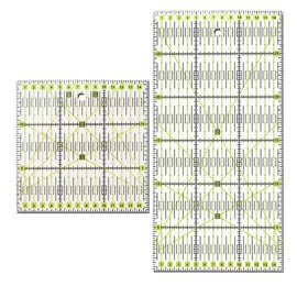 Vasemele Pack of 2 inch ruler patchwork ruler 15 cm / 30 cm sewing template patchwork ruler cutting angle quilt ruler square cm Omnigrid ruler universal ruler sewing fabric ruler cutter