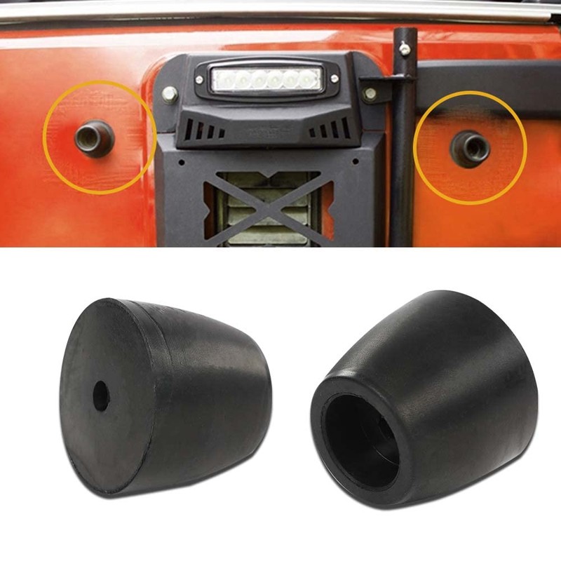 G-PLUS Black 2" Ramp Door Rubber Bumpers Stop Cone Round