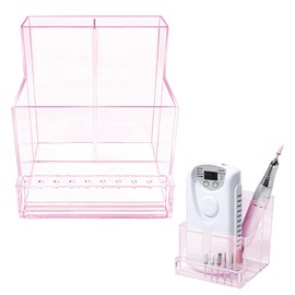 ANRONCH Nail Drill Grinding Bit Holder Box, 10 Holes Acrylic Nail Tool Storage Rack Professional Nail Art Polishing Grinding Drill Bit Holder Display Storage Box for Nail Drill Manicure Tools