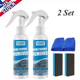 Unbranded OUHOE Iron Powder Remover Car Rust Removal Spray RustOut Instant Remover Spray - Removal Spray (2 Set)