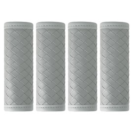 KEVANCHO Leather Luggage Handle Wraps for Suitcase, 4 Pack Luggage Handle Cover Identifiers Tags Markers for Travel Accessories (Grey)