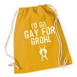 Hippowarehouse I'd Go Gay For Grohl Drawstring Cotton School Gym Bag 37cm x 46cm, 12 litres