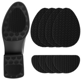 Non Slip Shoe Pads, 8 Pcs Self-Adhesive Sole Protector for High Heels & Flats Shoe Grips on Bottom of Shoes Anti Slip Shoes Grips Stickers to Reduce Noise, Black