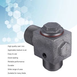 ANKROYU Air Compressor Check Valve, Cast Iron Non Return Valve, 90 One Way Valve Replacement, Secure Sealing Air Compressor Accessory for Air Compressor Parts