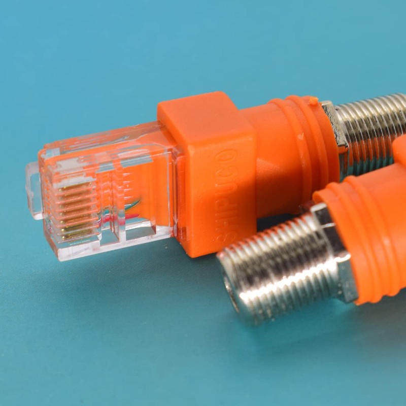 ELNONE 2PCS RF to RJ45 Converter Adapter F Female to