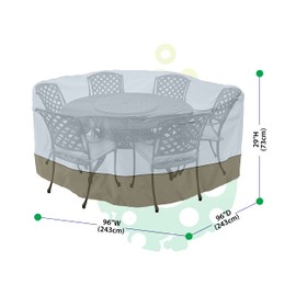[monsoon] Medium 96 in. Round Patio Table with Chairs Cover 96L x 96W x 29H