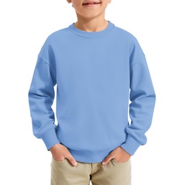 Haloumoning Boys Sweatshirts Kids Fashion Long Sleeve Crewneck Pullover 5-14 Years Sky Blue