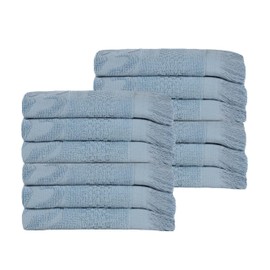 Superior Cotton Face Towel/Washcloth Set, Quick Dry, Small Facial Towels, Spa, Hotel, Guest, Home, Bathroom Basics, Plush Soft Absorbent, Luxury Quick Drying, Set of 12, Rolla Collection, Blue