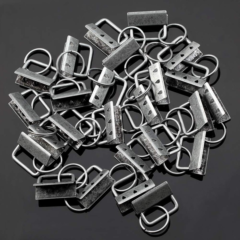 SPEEDWOX 25 Pcs Key Fob Hardware with Split Ring Webbing
