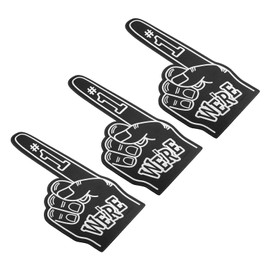 PATIKIL Giant Foam Finger 18 Inch, 3 Pcs Number 1 Foam Hand EVA Foam Finger Cheerleading Accessories for Sports Events Baseball Basketball Soccer Games, Black