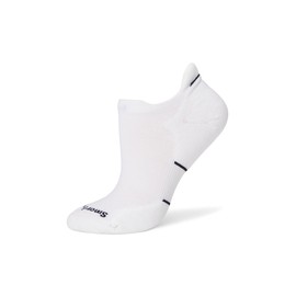 Smartwool Run Targeted Cushion Low Ankle Socks - Unisex Socks - Merino Wool Fabric - Narrow Heel Shape Black/White LG (Women's Shoe 10-12.5) One Size