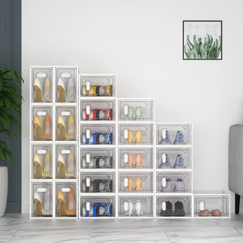 SIMPDIY Shoe Storage, 12 Pack Shoe Organizer for Closet, Shoe