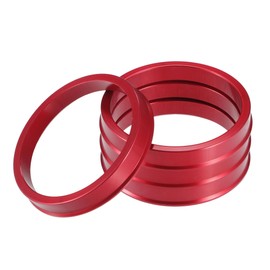 A ABSOPRO Car Hub Centric Rings OD 72.6mm to ID 64.1mm Hub Centric Rings Wheel Bore Center Spacer Aluminum Alloy Red (Set of 4)