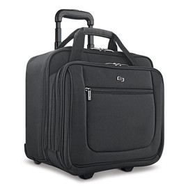 Solo New York Rolling Case with Wheels - Roller Laptop Bag, Wheeled Briefcase for Women & Men, Carry On Size for Travel, Fits 17.3" Computer - Bryant, Black
