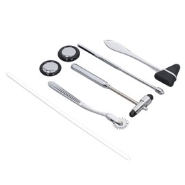 Neurological Reflex Hammer Set, 5 Pieces, Medical Neurological Hammer Set Made of Stainless Steel, Multifunctional Portable Reflex Hammer for Examination of the Nervous System