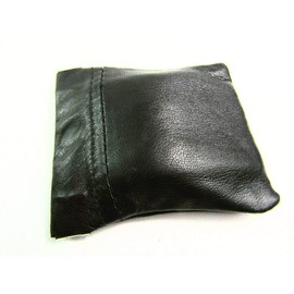 Unisex Genuine Soft Real Black Leather Coin Pouch