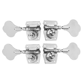 DIAO79NI 2L2R Vintage Open Gear Bass Tuners Machine Head Tuning Keys Pegs Set Left&Right Hand for Jazz Precision P Bass Replacement, Chrome