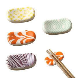 TVETE Chopsticks Rest, Broad Beans, Japanese Style, Chopstick Rest (Set of 4) Japanese Pattern, Chopsticks Pillow, Ceramic, Oval Pillow, Japanese Tableware, Chopstick Rest Set, Cutlery Rest, Spoon