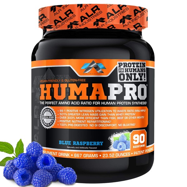 ALR Industries Humapro, Protein Matrix Blend, Formulated for Humans, Amino Acids, Lean Muscle, Vegan Friendly, 667 Grams (Blue Raspberry)