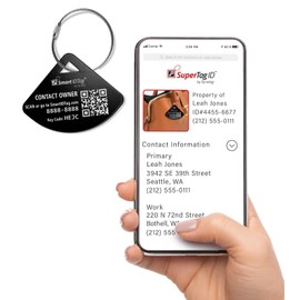 Dynotag® Express Series Solid Metal Web Enabled Smart Bag Tag ID + Steel Loop, Anodized Aluminum with DynoIQ™ & Lifetime Recovery Service (Midnight Black)
