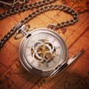 ManChDa Silver Pocket Watch for Men Son Pocket Watch Mechanical