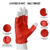 WASPRO Genuine Lambskin leather gloves, motorcycle Half finger Gloves (Red,