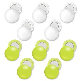 10 Pares de Clips Magnéticos para Dorsales de Carrera, Hebillas para Dorsales de Carrera de Maratón Alfileres para Corredores Campo Triatlón Ciclismo Competición (Blanco y Verde Fluorescente)