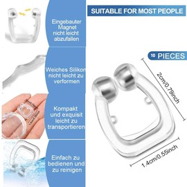 Pack of 10 Snoring Stoppers, Anti-Snoring Stopper, Reusable Anti Snoring Nose Separator, Anti Snoring Nose Clip, Anti Snoring, Prevent Snoring, Nose Clip Against Snoring