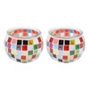 2PCS Mosaic Glass Tea Light Holder Romantic Deocrative Scented Candle