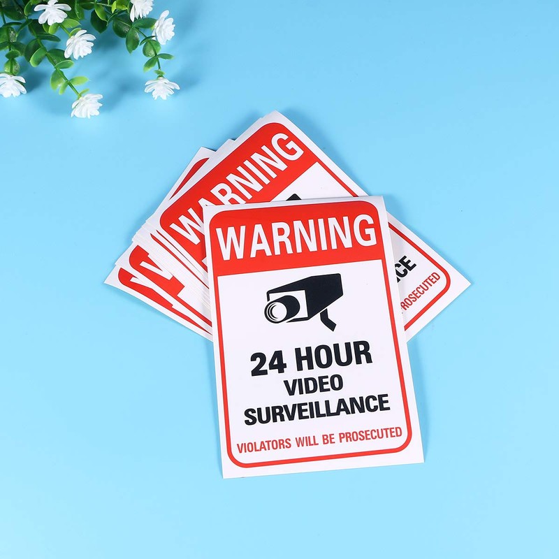 NUOBESTY 24 Hour Video Surveillance Sign Decal,Business Camera Alarm System