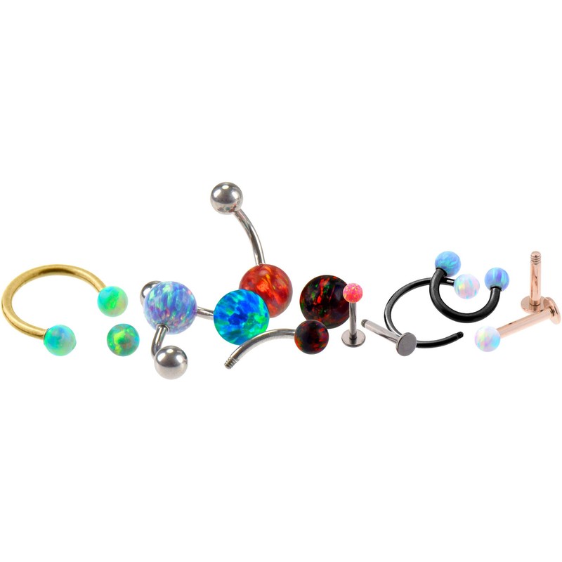Piercingline® Synthetic Opal Screw Ball with Surgical Steel Thread