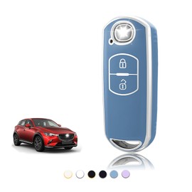 TOOMUME Car Key Cover TPU, Car Key Case Fit for Mazda 2/3/6 M2 M3 M6 CX-3 CX-4 CX-5 CX-7 CX-8 CX-9 CX-30 CX-60 MX-5 MX-30 Atenza Axela, Protective Key Fob Cover Key Fob Case - Smart Key