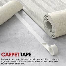ForHauz Carpet Tape, Double Sided Carpet Tape for Area Rugs, Non Slip Rug Gripper for Hardwood Floors, Tile and Carpet, 2-Inch x 30 Yards