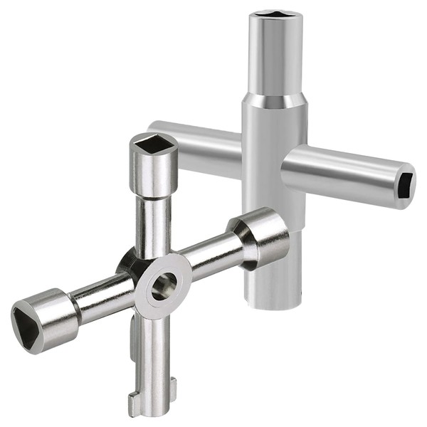 2 Piece Multifunctional 4-Way Key Set, Universal Square, Triangular, Key