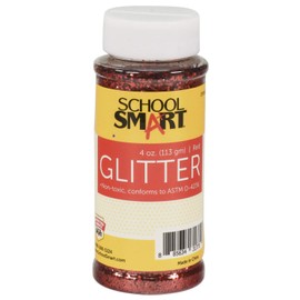 School Smart Craft Glitter, 4 Ounce Jar, Red (S2004128)