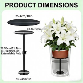 PERFECT LASER Adjustable Plant Riser, 11-19" Rise Planter Insert Filler for Large Pots, Plant Lift Inserts Pot Risers for Indoor Outdoor Tall Taper Planter Container , Fits 6/8/10 Inch Pots Base Top