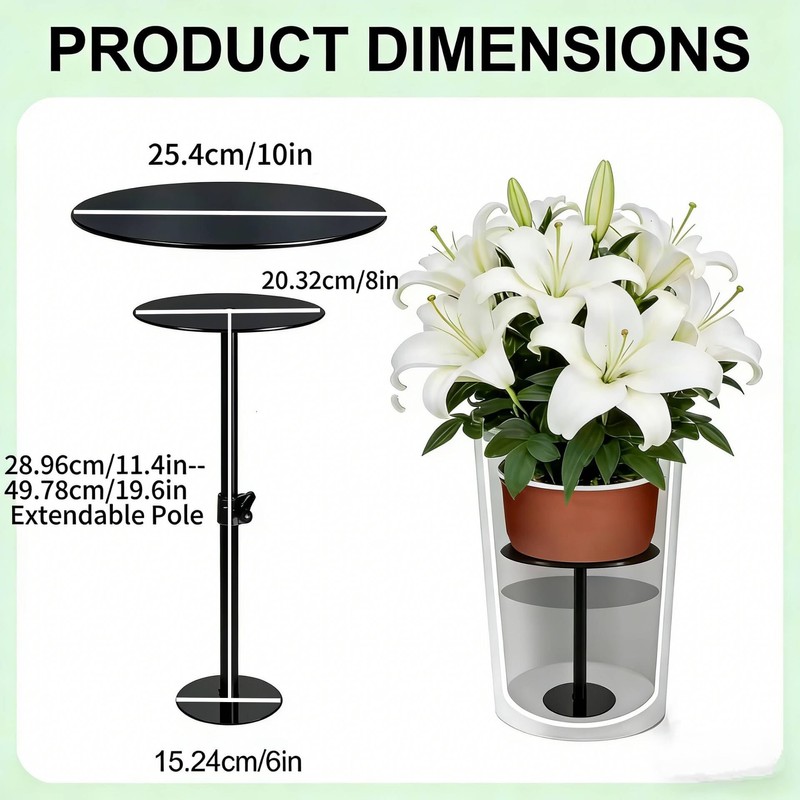 PERFECT LASER Adjustable Plant Riser, 11-19" Rise Planter Insert Filler