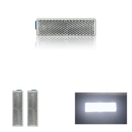 MGMSINYO 76x22mm Self Adhesive Rectangle Safety White LED Reflector for Driveway Mailbox Trailer