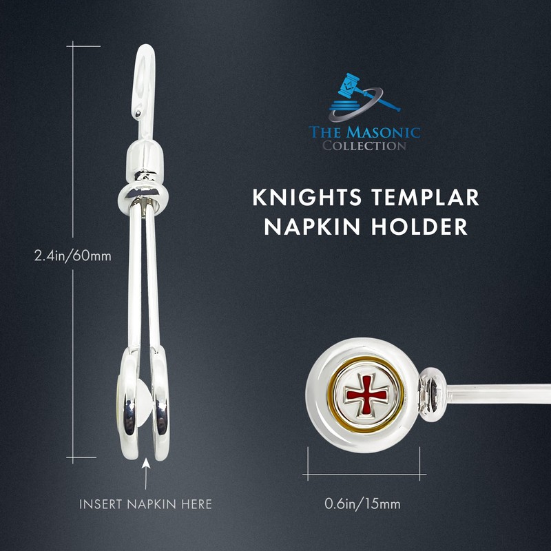 The Masonic Collection - Knight Templar KT Napkin Holder/Hook -
