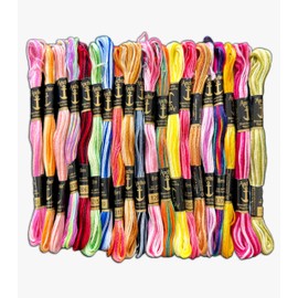 Anchor Multi Rainbow Variegated Cotton Embroidery Thread Skeins Floss Assorted Colour | Anchor Cotton Threads Embroidery Floss Pack 8.7yd, Limited Edition 20/Pkg…