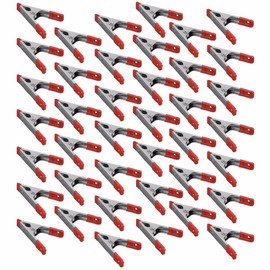 Wideskall 4" inch Metal Spring Clamps w/ Red PVC Coated Handle and Tips (Pack of 40)