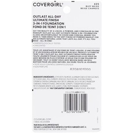 CoverGirl Ultimate Finish Liquid Powder Make Up, Buff Beige [425] 0.40 oz (Pack of 3)