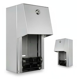 Stylever Commercial Toilet Paper Dispenser - 304 Stainless Steel Double Roll Holder - Heavy Duty Lockable Wall Mount Tissue Dispenser for Restroom - Metal Bathroom Fixtures