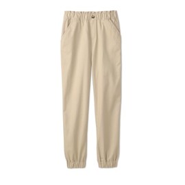 French Toast Girls' Stretch Twill Jogger with Paper Bag Waist, Khaki