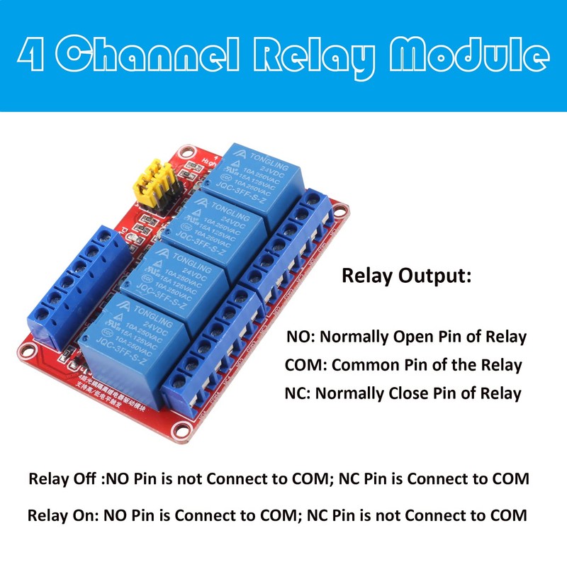 AEDIKO 2pcs DC 5V Relay Module 4 Channel Relay Board